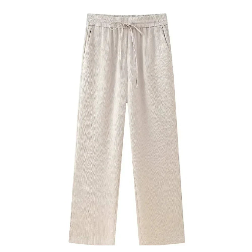 Women Autumn Wrinkle Double Breasted Blazer And Pants Suit - as picture 1 / XS / CHINA