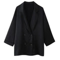 Women Autumn Wrinkle Double Breasted Blazer And Pants Suit - as picture 2 / XS / CHINA