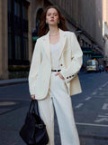 Women Beige Blazer Coat