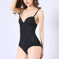 Women Body Shaping Bodysuit Tummy Control High Waist Spaghetti Strap - Black L