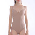 Women Body Shaping Bodysuit Tummy Control High Waist Spaghetti Strap - Skin XL