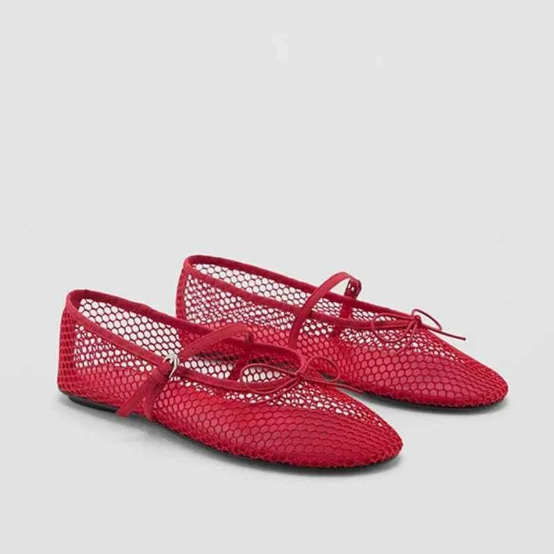 Women Buckle Strap Breathable Summer Flats Shoes