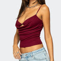 Women Camisole Spaghetti Strap Casual Tank Top - Claret / S
