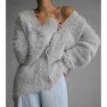 Women Cardigan Sweater Jacket - Light Gray / M