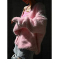 Women Cardigan Sweater Jacket - Pink / XL