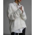 Women Cardigan Sweater Jacket - White / M
