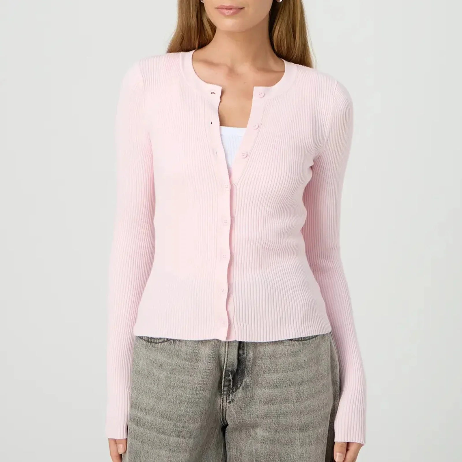 Women Cardigans Sweater - Pink / S