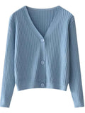 Women Cardigans Sweater V-neck