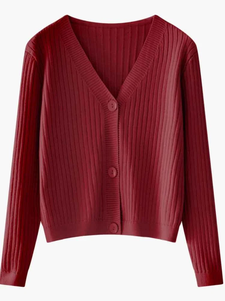 Women Cardigans Sweater V-neck