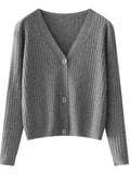 Women Cardigans Sweater V-neck