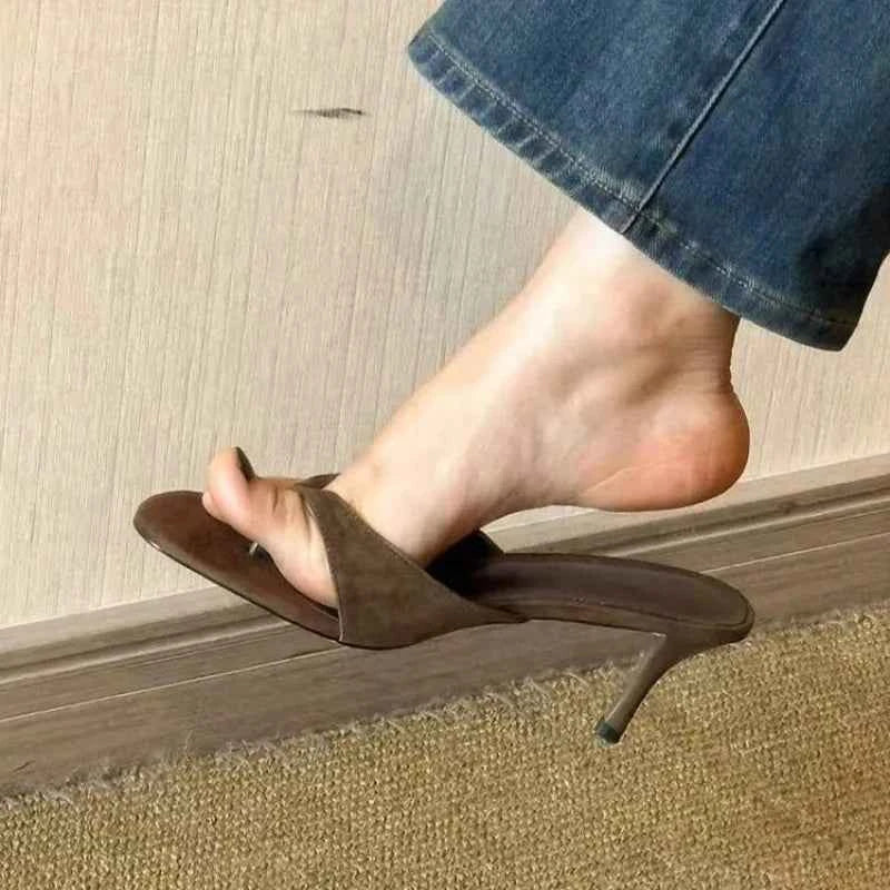 Women Clip Toe Slippers High Heels