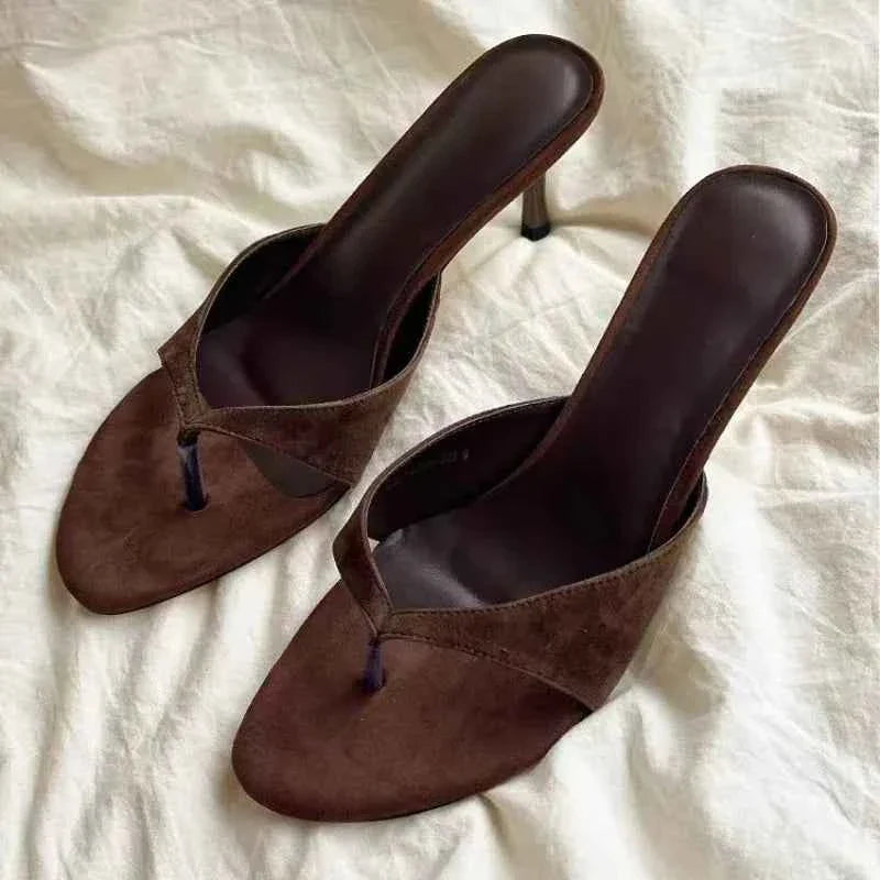 Women Clip Toe Slippers High Heels