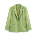 Women Commuter Blazer Pants Suit - Green jacket / XS
