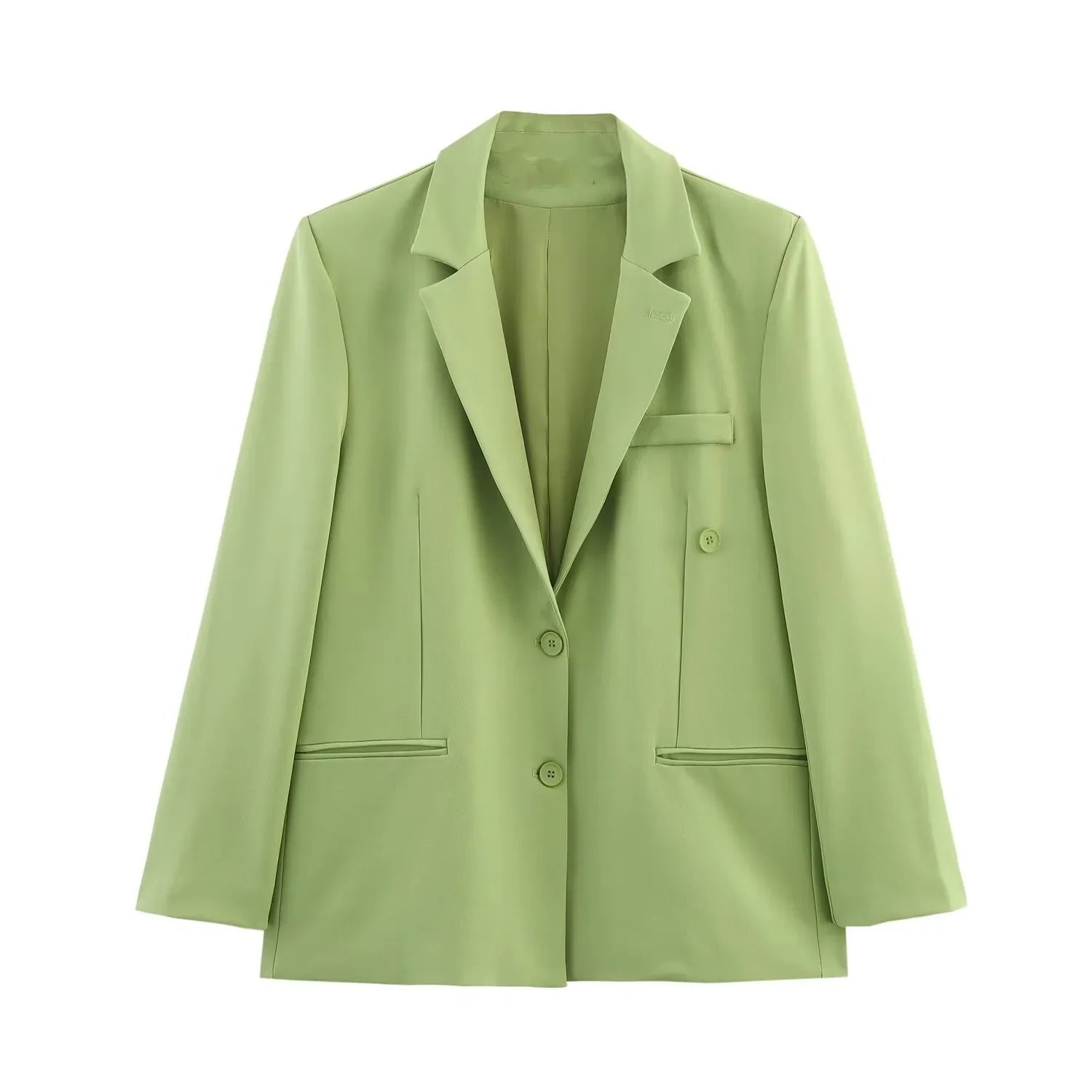 Women Commuter Blazer Pants Suit - Green jacket / XS