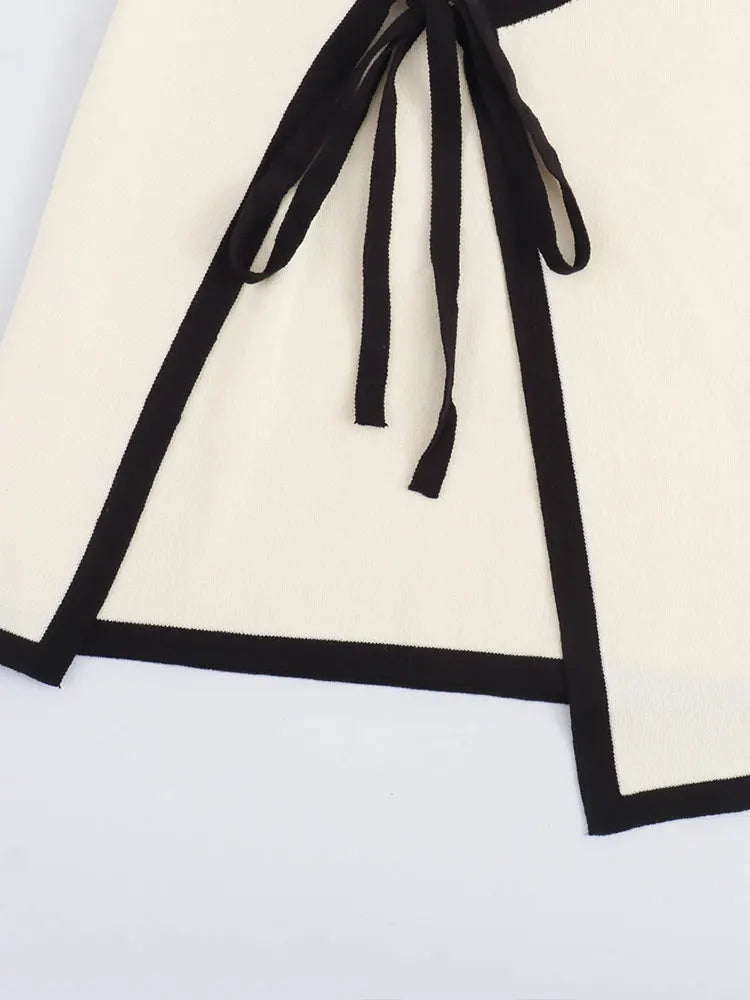 Women Contrasting Knitted Mini Dresses