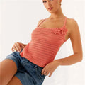 Women Crochet Halter Top Backless