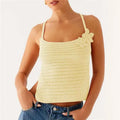 Women Crochet Halter Top Backless