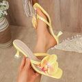 Women Elegant High Heels Sandals - Yellow / 35