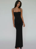 Women Evening Long Dress - black / XXS