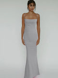 Women Evening Long Dress - GRAY / XS