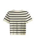 Women Fashion Striped Basic Cropped Knit Sweater