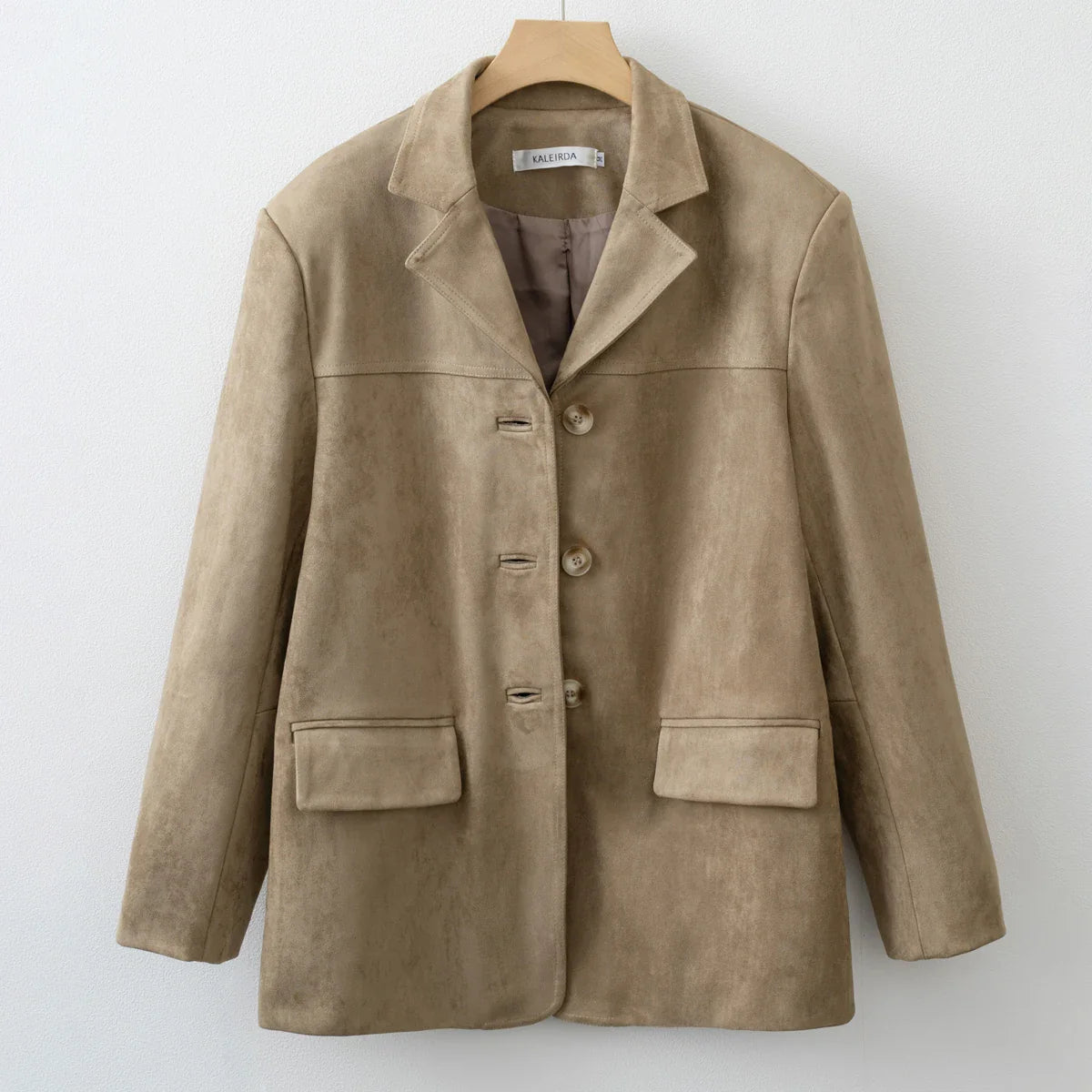 Women Fashion Suede Basic Jacket - Other