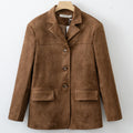 Women Fashion Suede Basic Jacket - Other