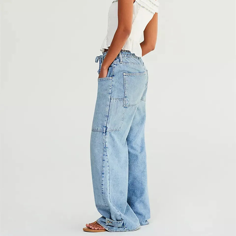 Women Fashion Wide-Leg Jeans