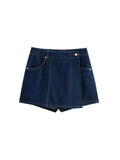 Women Fashion With Pockets Wrap Denim Shorts