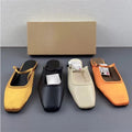 Women Flats Square Toe Buckle Strap Breathable Mules