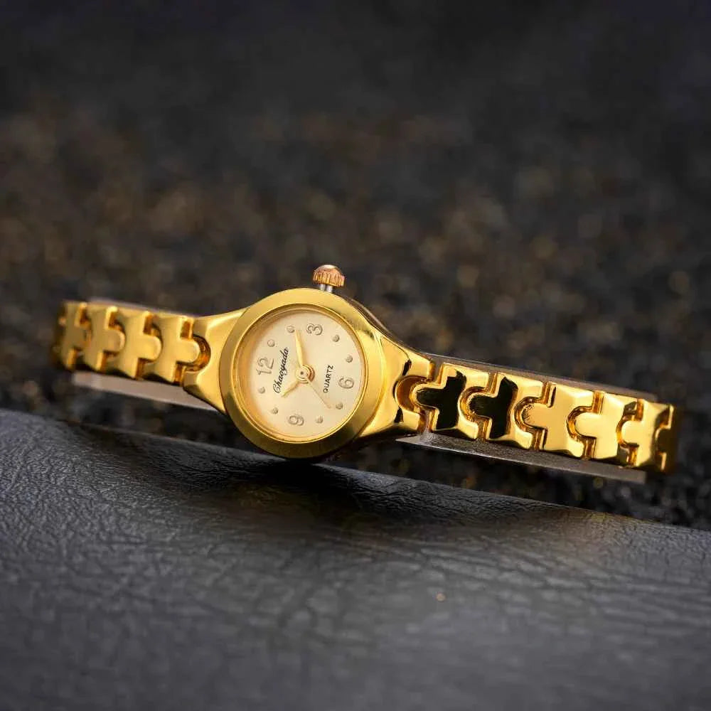 Women Gold Bracelet Quartz Wristwatch for Woman