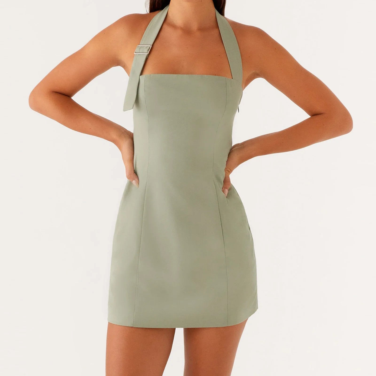 Women Halter Mini Dress - A / L