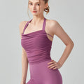Women Halter With Shock-proof Chest Pad Backless Tank Top