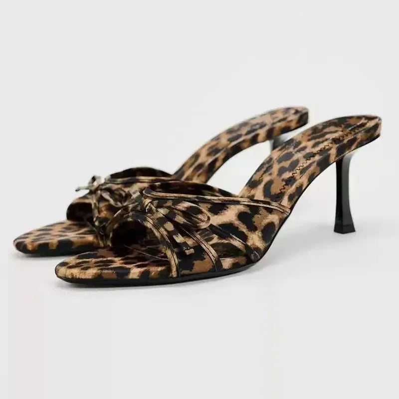 Women High Heel Sandals - Leopard print / 35
