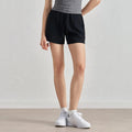 Women High Waist Shorts Outdoor Sport Running - black / XL