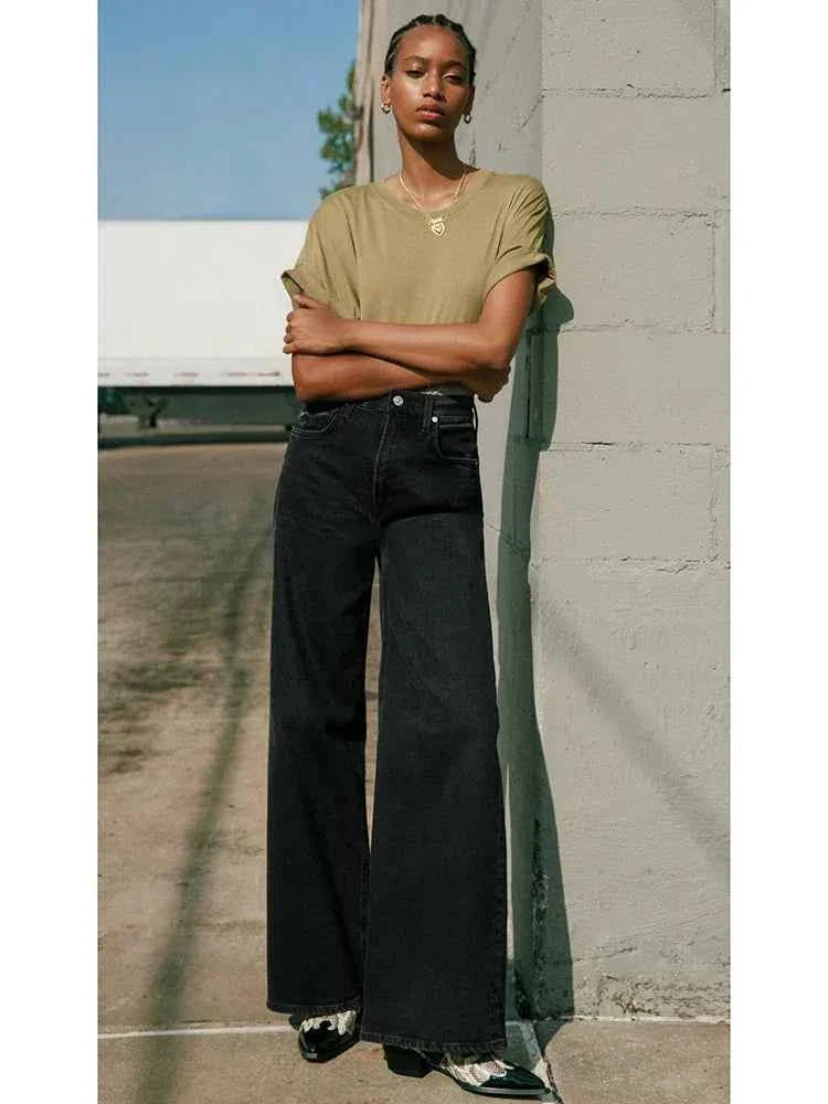 Women High Waisted Straight Leg Jeans