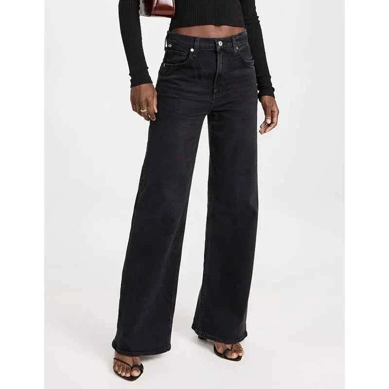 Women High Waisted Straight Leg Jeans