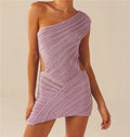 Women Knitted Bodycon Short Mini Dresse