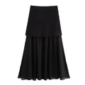 Women Knitted Sets Loose Skirt Set 2 Pieces - black 1 / M