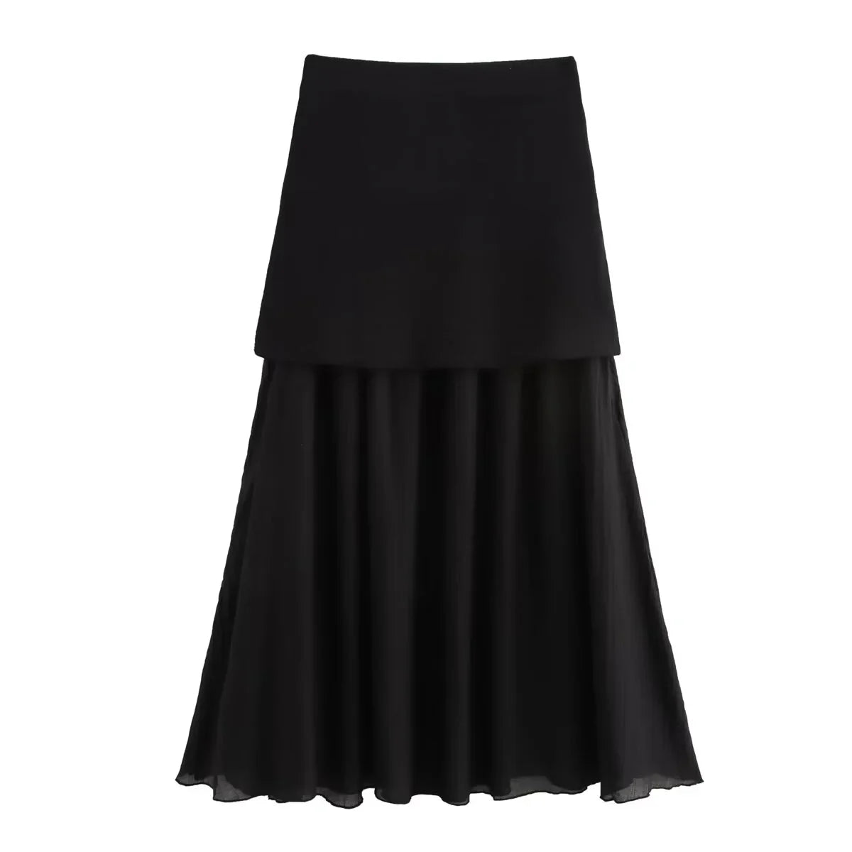 Women Knitted Sets Loose Skirt Set 2 Pieces - black 1 / M