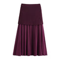 Women Knitted Sets Loose Skirt Set 2 Pieces - claret / L