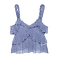 Women Lace Cropped Camisole Top Skirt Suit Set - Blue top / XS
