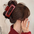 Women Large Dark Red Color Hair Claws - A9