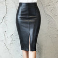 Women Leather Midi Skirt - S / black - Other