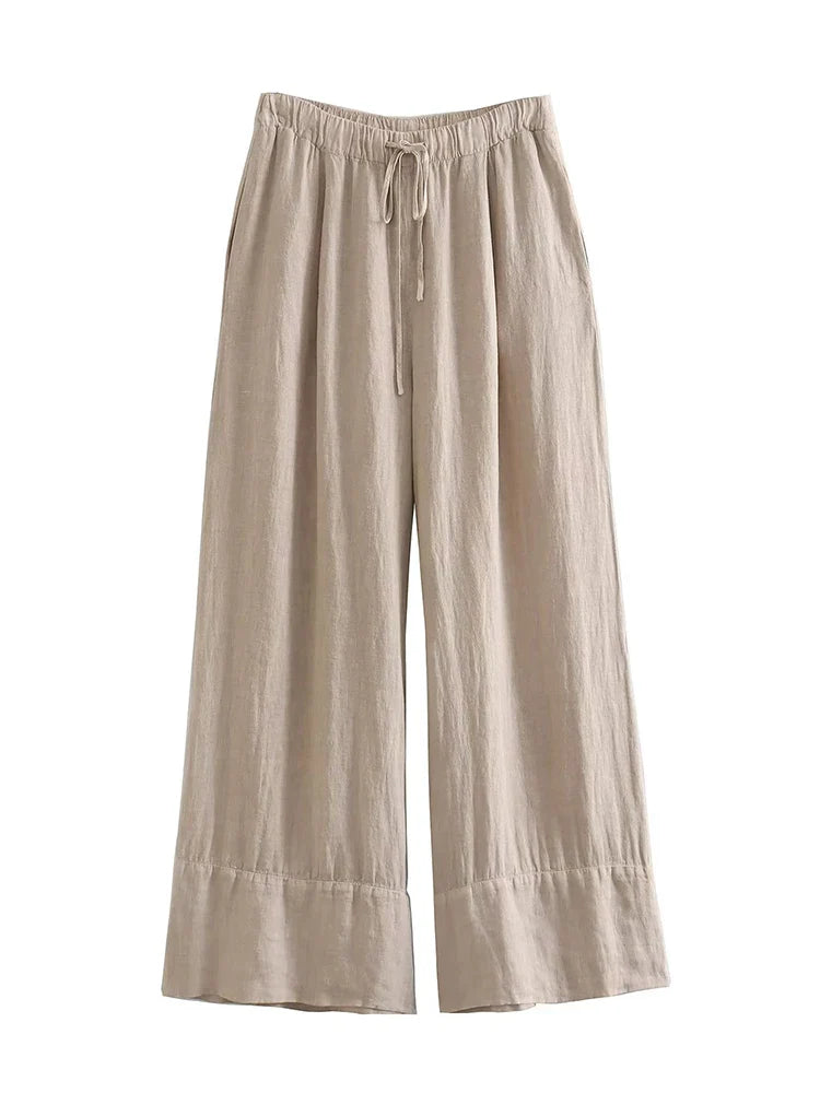 Women Linen Pants Set - pant / XS / CHINA