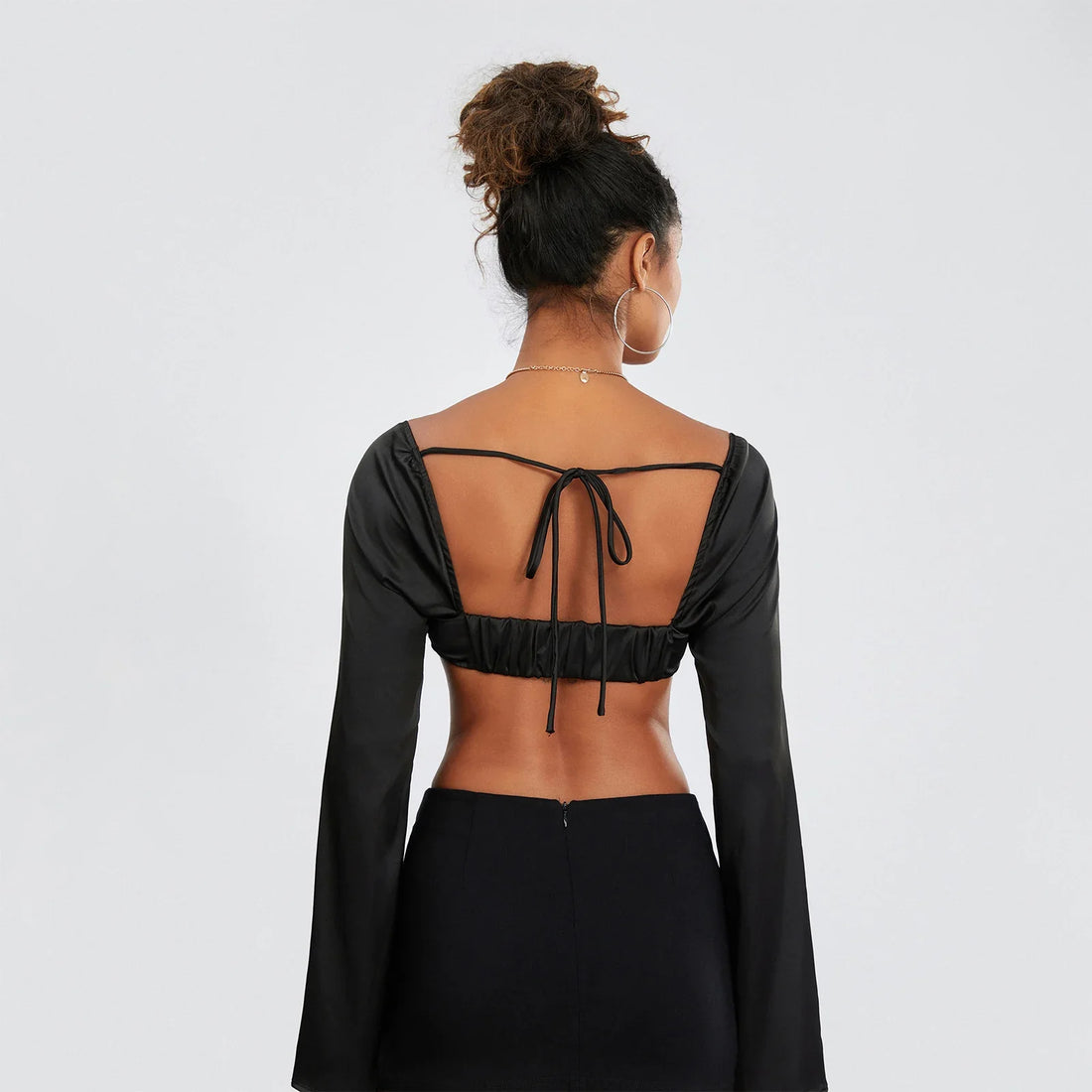 Women Long Sleeve Crop Top