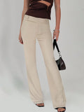Women Low Drop Waist Casual Long Pants