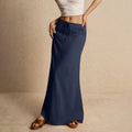 Women Low Waist Skirts - Navy / L