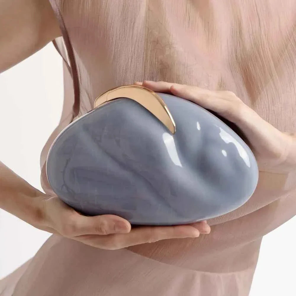 Women Metal Handle Mini Purse