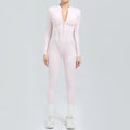 Women One Piece V Back Tracksuit - ballet powder / L / CHINA